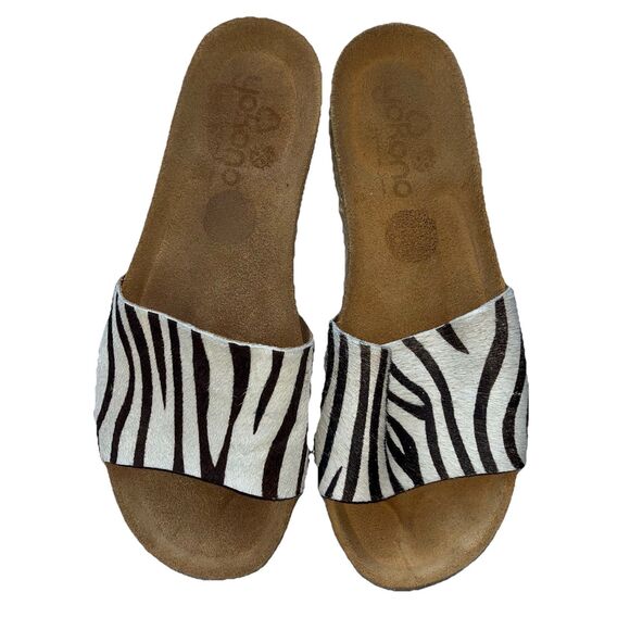 Yokono Zebra Cork & Rope Platform Slide Mule Sandals Women SZ 7.5 Made In Spain - Picture 8 of 9